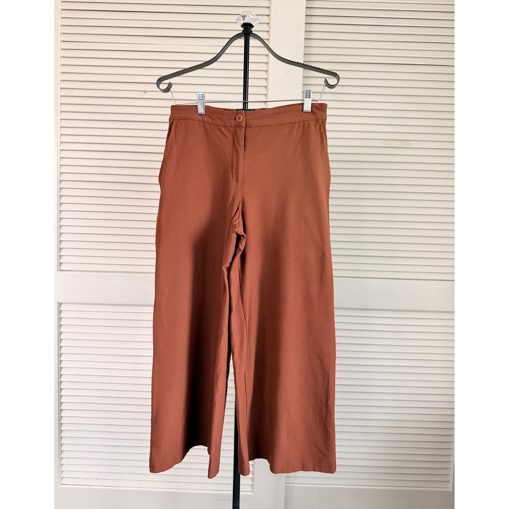 Eileen Fisher Wide Leg Crop Pants Terracotta Brown Size 6